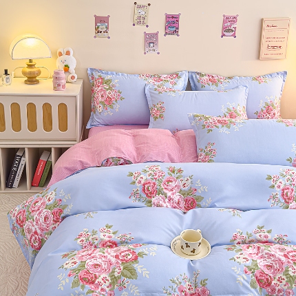 91家纺网 家纺一手货源 找家纺 磨毛单被套植物羊绒被套单品有四件套