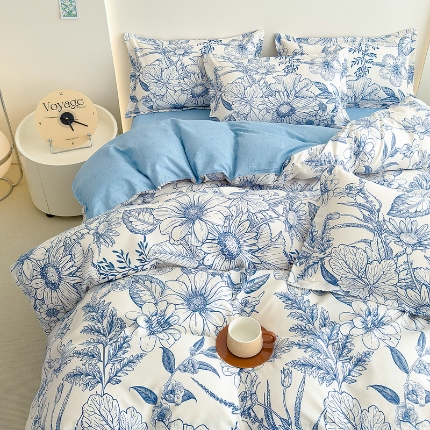 91家纺网 家纺一手货源 找家纺 磨毛单被套植物羊绒被套单品有四件套