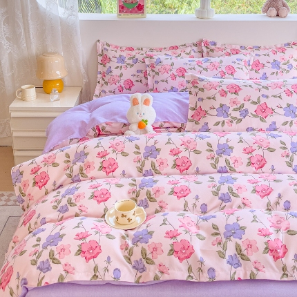 91家纺网 家纺一手货源 找家纺 磨毛单被套植物羊绒被套单品有四件套