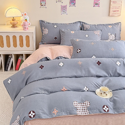 91家纺网 家纺一手货源 找家纺 磨毛单被套植物羊绒被套单品有四件套