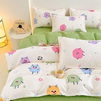 91家纺网 家纺一手货源 找家纺 磨毛单被套植物羊绒被套单品有四件套