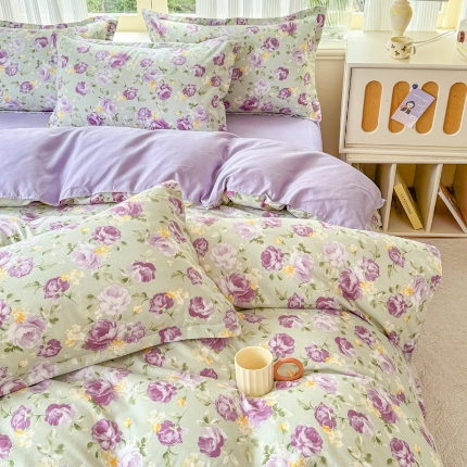 91家纺网 家纺一手货源 找家纺 2025新品四件套磨毛磨绒棉植物羊绒四件套