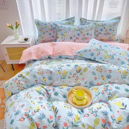 91家纺网 家纺一手货源 找家纺 2025新品四件套磨毛磨绒棉植物羊绒四件套