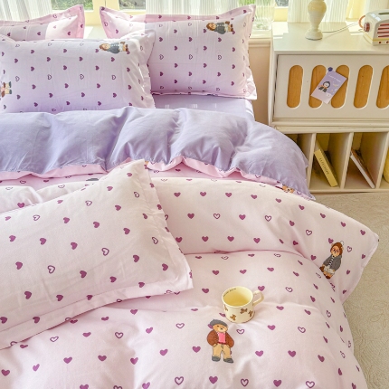 91家纺网 家纺一手货源 找家纺 2025新品四件套磨毛磨绒棉植物羊绒四件套