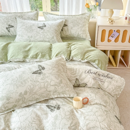 91家纺网 家纺一手货源 找家纺 2025新品四件套磨毛磨绒棉植物羊绒四件套