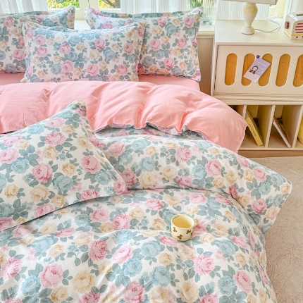 91家纺网 家纺一手货源 找家纺 2025新品四件套磨毛磨绒棉植物羊绒四件套