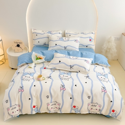 91家纺网 家纺一手货源 找家纺 2025新品磨毛四件套磨绒棉套件植物羊绒加厚4件套