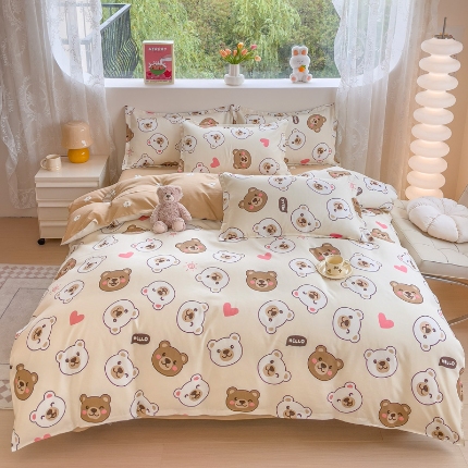 91家纺网 家纺一手货源 找家纺 2025新品磨毛四件套磨绒棉套件植物羊绒加厚4件套