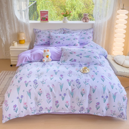 91家纺网 家纺一手货源 找家纺 2025新品磨毛四件套磨绒棉套件植物羊绒加厚4件套