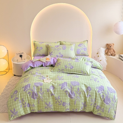 91家纺网 家纺一手货源 找家纺 2025新品磨毛四件套磨绒棉套件植物羊绒加厚4件套