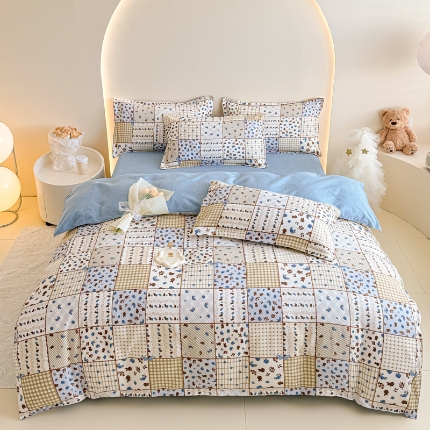 91家纺网 家纺一手货源 找家纺 2025新品磨毛四件套磨绒棉套件植物羊绒加厚4件套