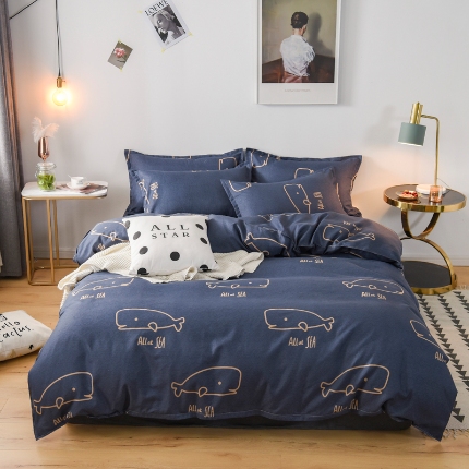 91家纺网 家纺一手货源 找家纺 2025新品磨毛四件套磨绒棉套件植物羊绒加厚4件套