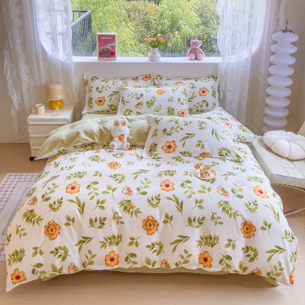 91家纺网 家纺一手货源 找家纺 2025新品磨毛四件套磨绒棉套件植物羊绒加厚4件套