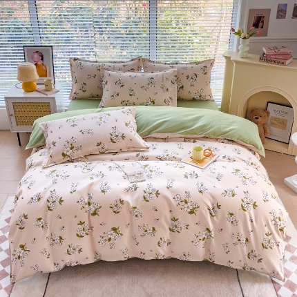 91家纺网 家纺一手货源 找家纺 2025新品磨毛四件套磨绒棉套件植物羊绒加厚4件套