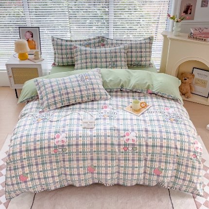 91家纺网 家纺一手货源 找家纺 2025新品磨毛四件套磨绒棉套件植物羊绒加厚4件套