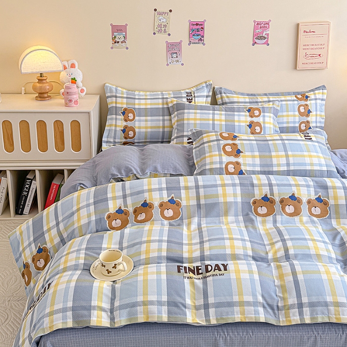 91家纺网 家纺一手货源 找家纺 2025新品磨毛四件套磨绒棉套件植物羊绒加厚4件套