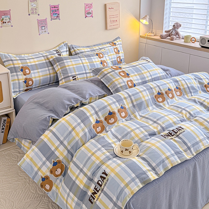 91家纺网 家纺一手货源 找家纺 2025新品磨毛四件套磨绒棉套件植物羊绒加厚4件套