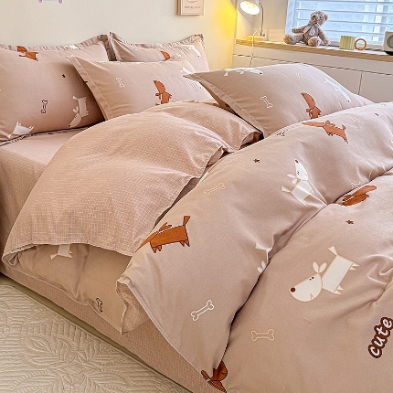 91家纺网 家纺一手货源 找家纺 2025新品磨毛四件套植物羊绒套件床单款床笠款