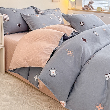 91家纺网 家纺一手货源 找家纺 2025新品磨毛四件套植物羊绒套件床单款床笠款