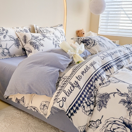 91家纺网 家纺一手货源 找家纺 2025新品磨毛四件套植物羊绒套件床单款床笠款