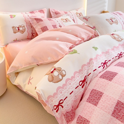 91家纺网 家纺一手货源 找家纺 2025新品磨毛四件套植物羊绒套件床单款床笠款