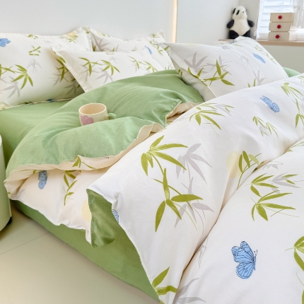 91家纺网 家纺一手货源 找家纺 2025新品磨毛四件套植物羊绒套件床单款床笠款