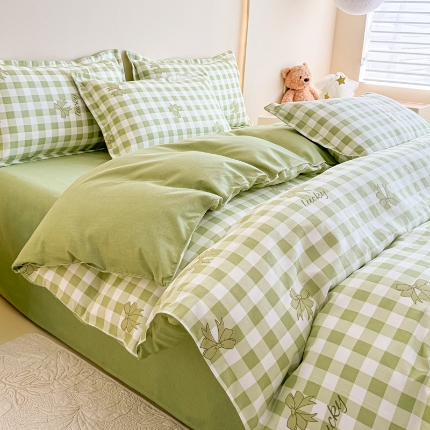 91家纺网 家纺一手货源 找家纺 2025新品磨毛四件套植物羊绒套件床单款床笠款