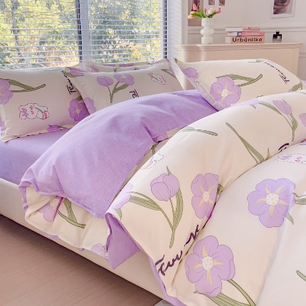 91家纺网 家纺一手货源 找家纺 2025新品磨毛四件套植物羊绒套件床单款床笠款