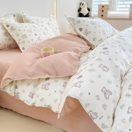 91家纺网 家纺一手货源 找家纺 2025新品磨毛四件套植物羊绒套件床单款床笠款