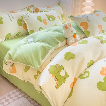 91家纺网 家纺一手货源 找家纺 2025新品磨毛四件套植物羊绒套件床单款床笠款