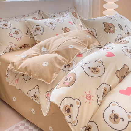 91家纺网 家纺一手货源 找家纺 2025新品磨毛四件套植物羊绒套件床单款床笠款