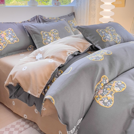 91家纺网 家纺一手货源 找家纺 2025新品磨毛四件套植物羊绒套件床单款床笠款