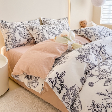 91家纺网 家纺一手货源 找家纺 2025新品磨毛四件套植物羊绒套件床单款床笠款