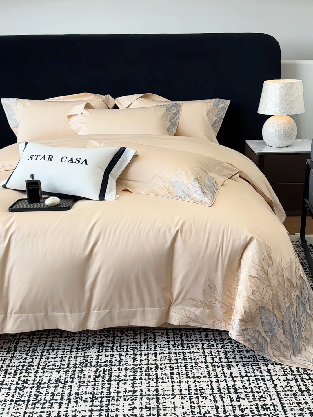 91家纺网 家纺一手货源 找家纺 （总）2025新款A类长绒棉贡缎全棉纯棉刺绣四件套 栖悦