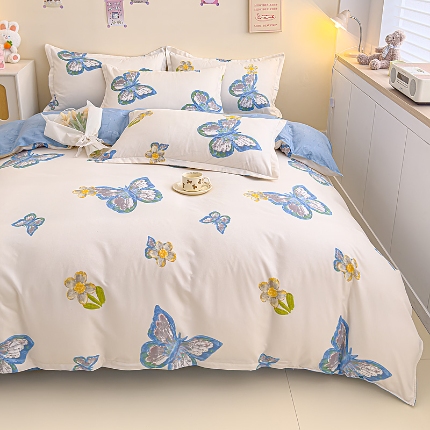 91家纺网 家纺一手货源 找家纺 2025新品磨毛四件套磨绒棉高克重套件床单款床笠款4件套