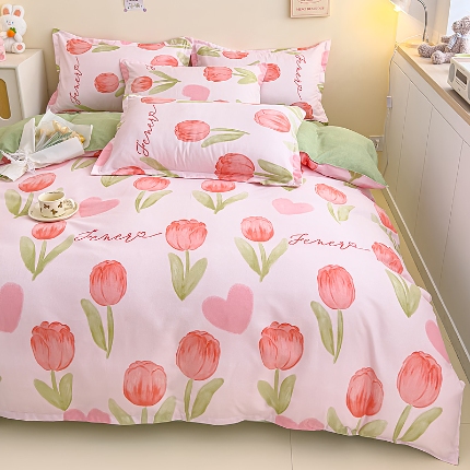 91家纺网 家纺一手货源 找家纺 2025新品磨毛四件套磨绒棉高克重套件床单款床笠款4件套