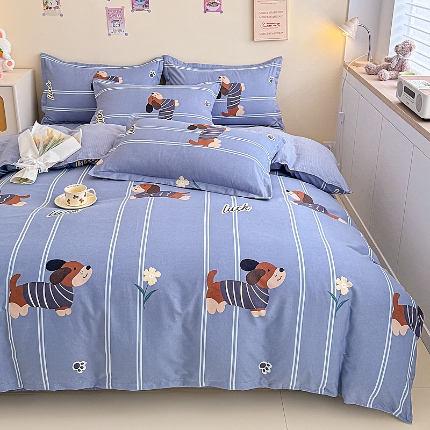 91家纺网 家纺一手货源 找家纺 2025新品磨毛四件套磨绒棉高克重套件床单款床笠款4件套