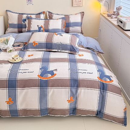 91家纺网 家纺一手货源 找家纺 2025新品磨毛四件套磨绒棉高克重套件床单款床笠款4件套