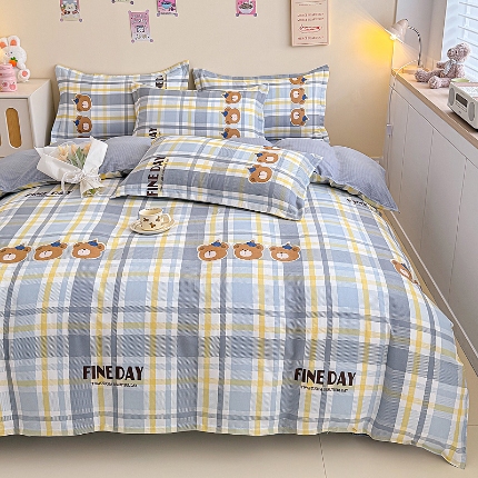 91家纺网 家纺一手货源 找家纺 2025新品磨毛四件套磨绒棉高克重套件床单款床笠款4件套