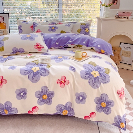 91家纺网 家纺一手货源 找家纺 2025新品磨毛四件套磨绒棉高克重套件床单款床笠款4件套