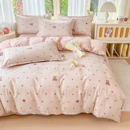 91家纺网 家纺一手货源 找家纺 2025新品磨毛四件套磨绒棉高克重套件床单款床笠款4件套