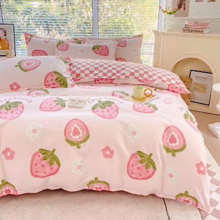 91家纺网 家纺一手货源 找家纺 2025新品磨毛四件套磨绒棉高克重套件床单款床笠款4件套