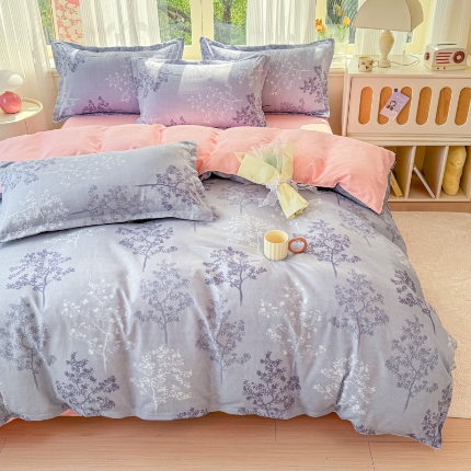 91家纺网 家纺一手货源 找家纺 2025新品磨毛四件套磨绒棉高克重套件床单款床笠款4件套