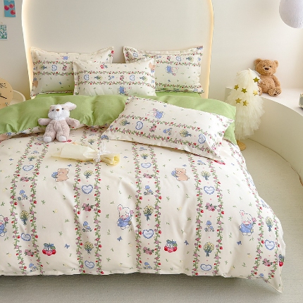 91家纺网 家纺一手货源 找家纺 2025新品磨毛四件套磨绒棉高克重套件床单款床笠款4件套