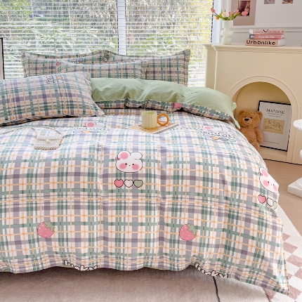 91家纺网 家纺一手货源 找家纺 2025新品磨毛四件套磨绒棉高克重套件床单款床笠款4件套