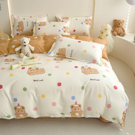 91家纺网 家纺一手货源 找家纺 2025新品磨毛四件套磨绒棉高克重套件床单款床笠款4件套