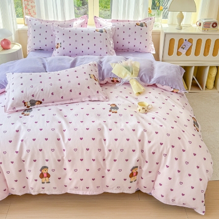 91家纺网 家纺一手货源 找家纺 2025新品磨毛四件套磨绒棉高克重套件床单款床笠款4件套