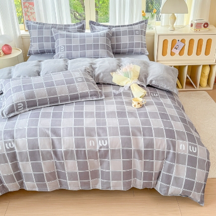 91家纺网 家纺一手货源 找家纺 2025新品磨毛四件套磨绒棉高克重套件床单款床笠款4件套