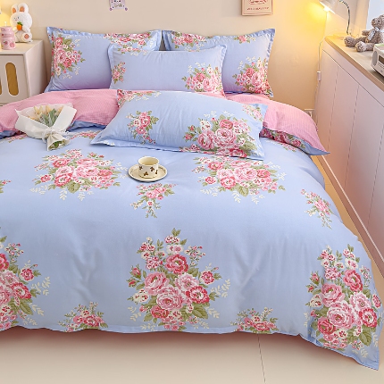 91家纺网 家纺一手货源 找家纺 2025新品磨毛四件套磨绒棉高克重套件床单款床笠款4件套