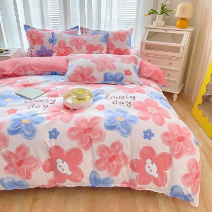 91家纺网 家纺一手货源 找家纺 2025新品磨毛四件套磨绒棉高克重套件床单款床笠款4件套